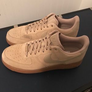 Air Force Jordan suede 1s mushroom brown